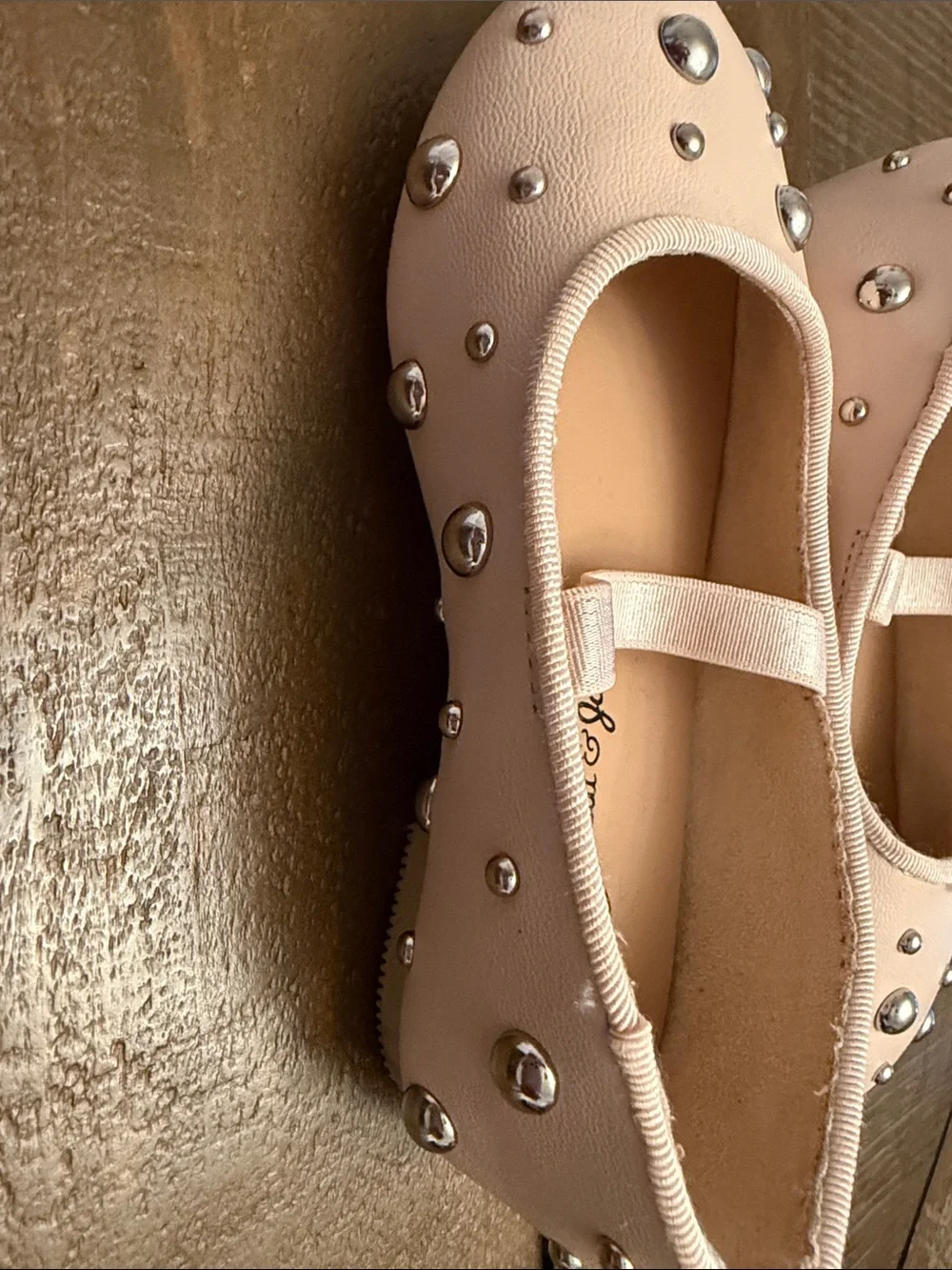 Cat & Jack Blush Pink Studded Mary Jane Flats